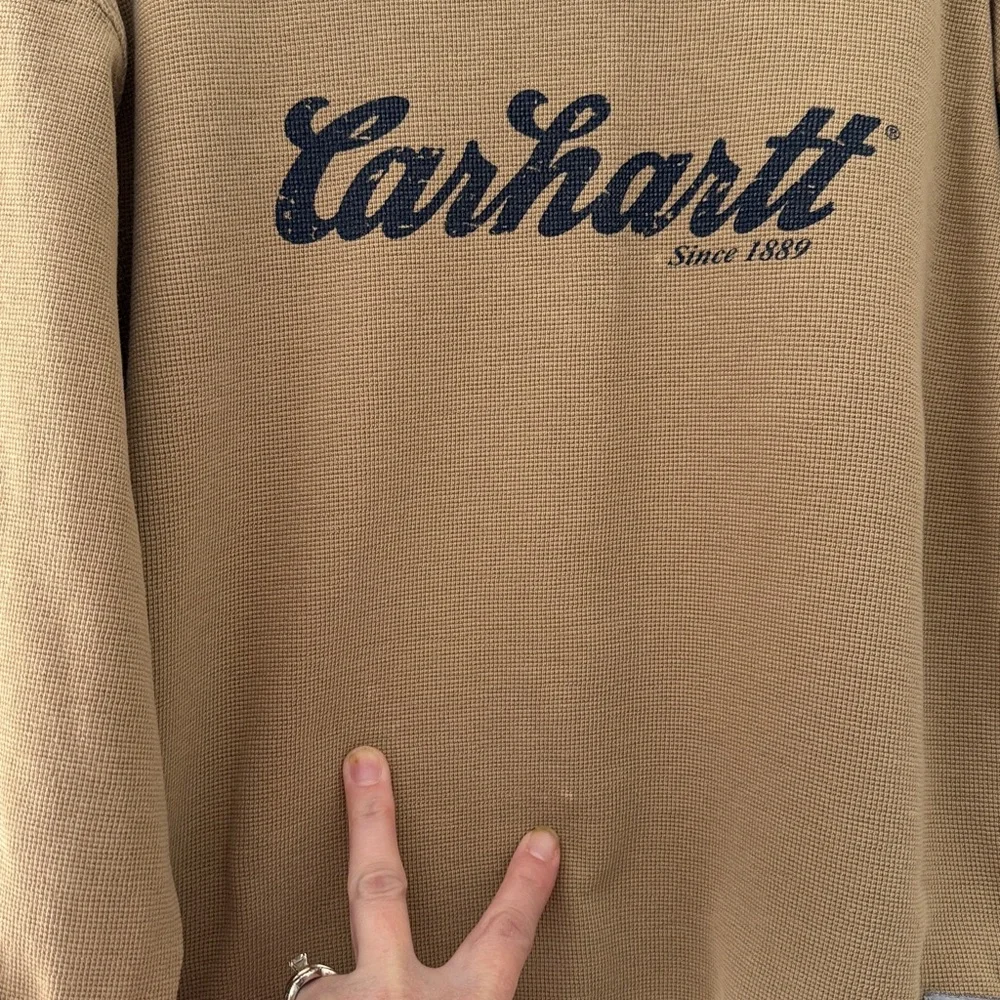 Carhartt Kids Waffle‎ Long Sleeve Tan Shirt Size Small